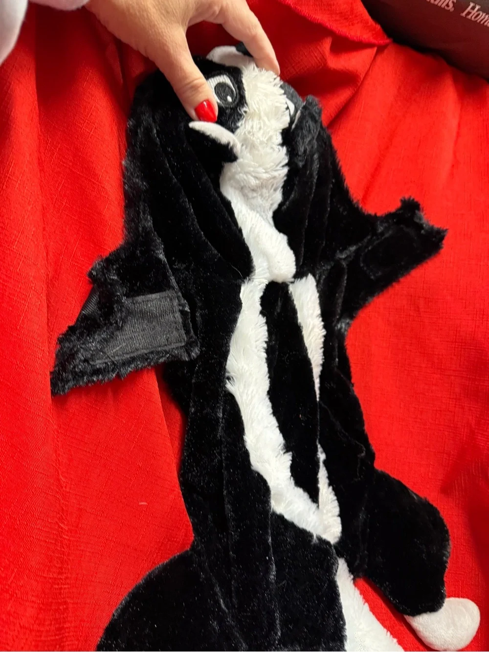 Black & White Plush Skunk Dog Halloween Costume Sz M